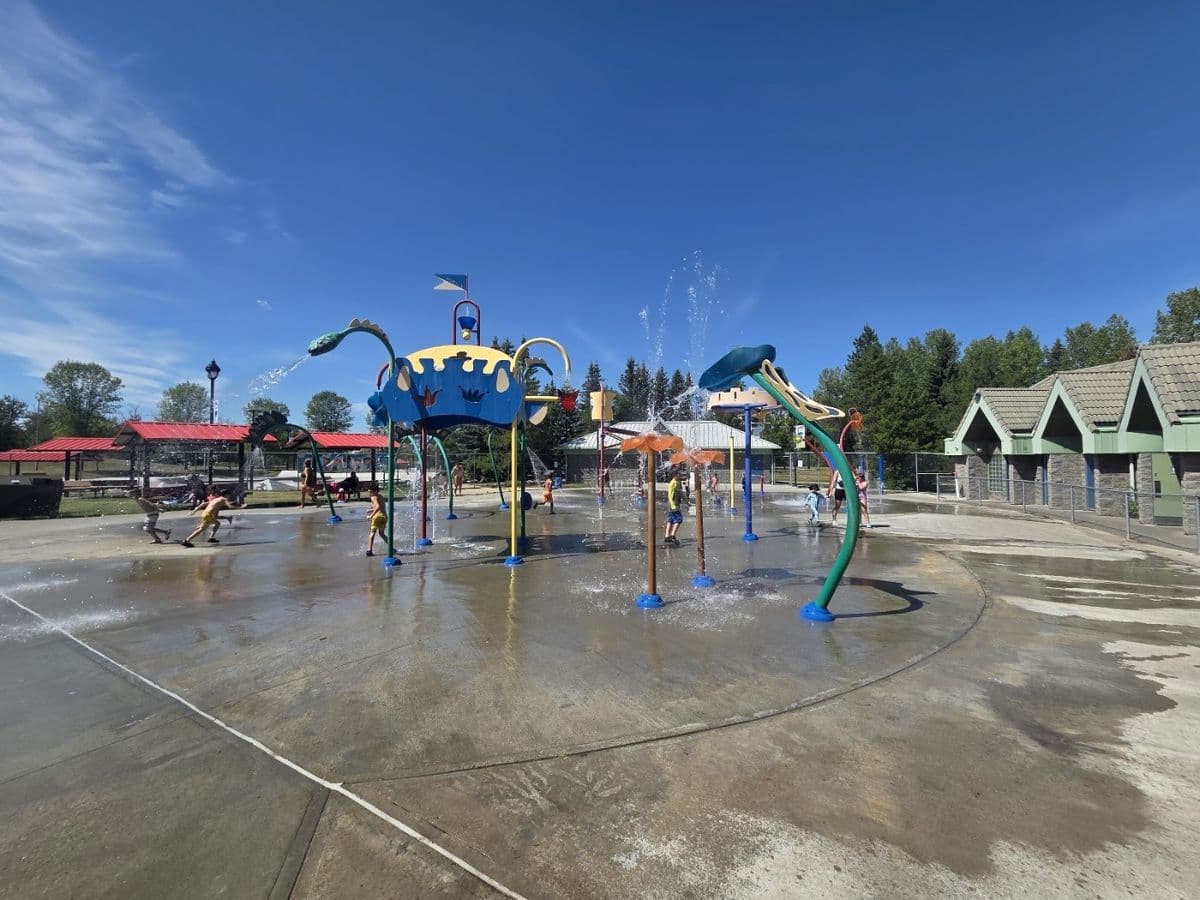 Woodlands Water Play Park in St. Albert, AB